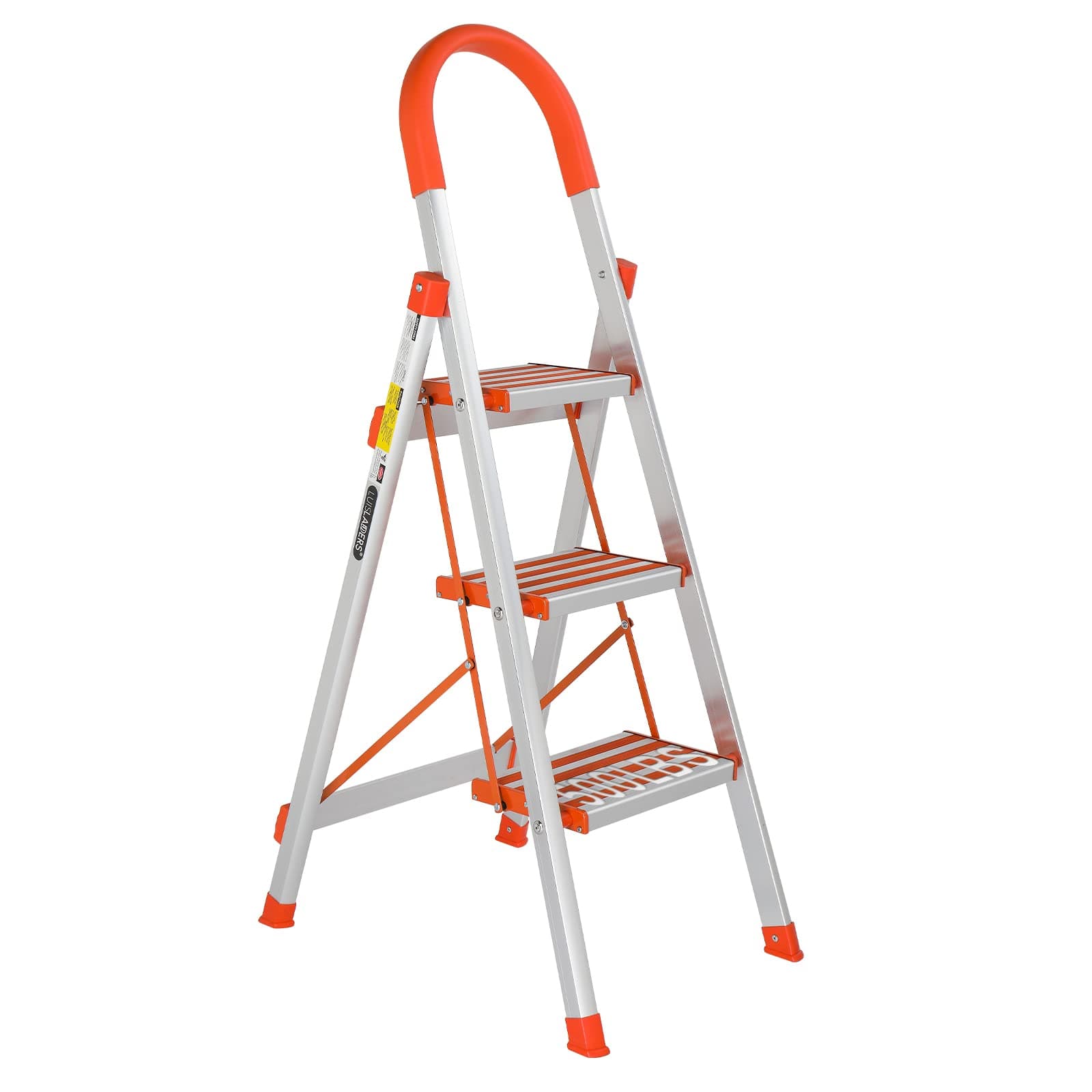 3 Step Stool, Foldable Lightweight Step Ladder, Aluminum Anti-Slip with Rubber Hand Grip, 350lbs Capacity, Home and Kitchen Anti-Slip Stepladders