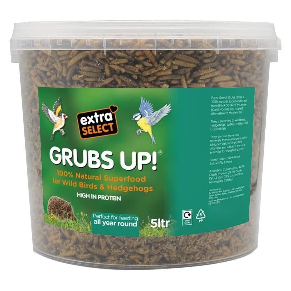 Grubs Up - Black Soldier Fly Larvae For Wild Birds and Hedgehogs 5ltr