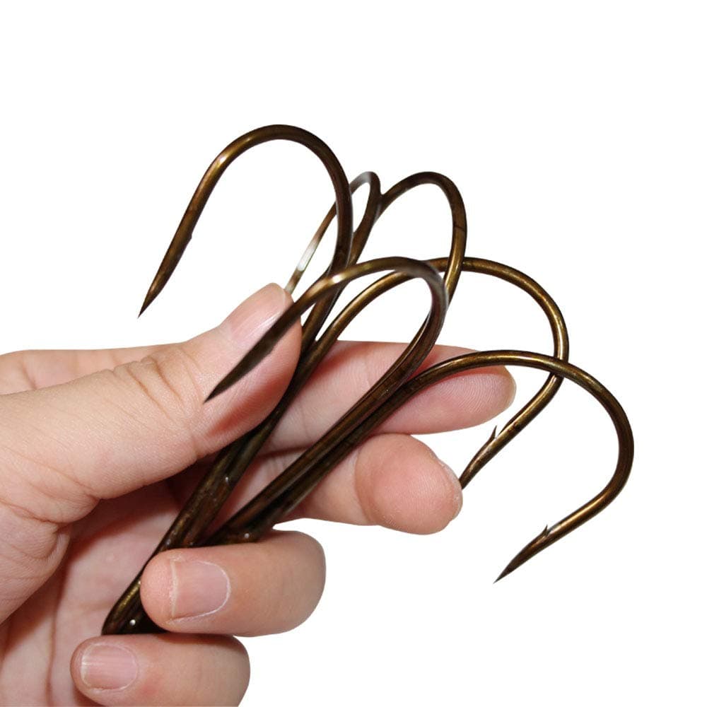 Classic Treble Hooks Standard Strength Fishing Hook Large Super Sharp Triple Barbed Fish Hook Bronze Size 12/0