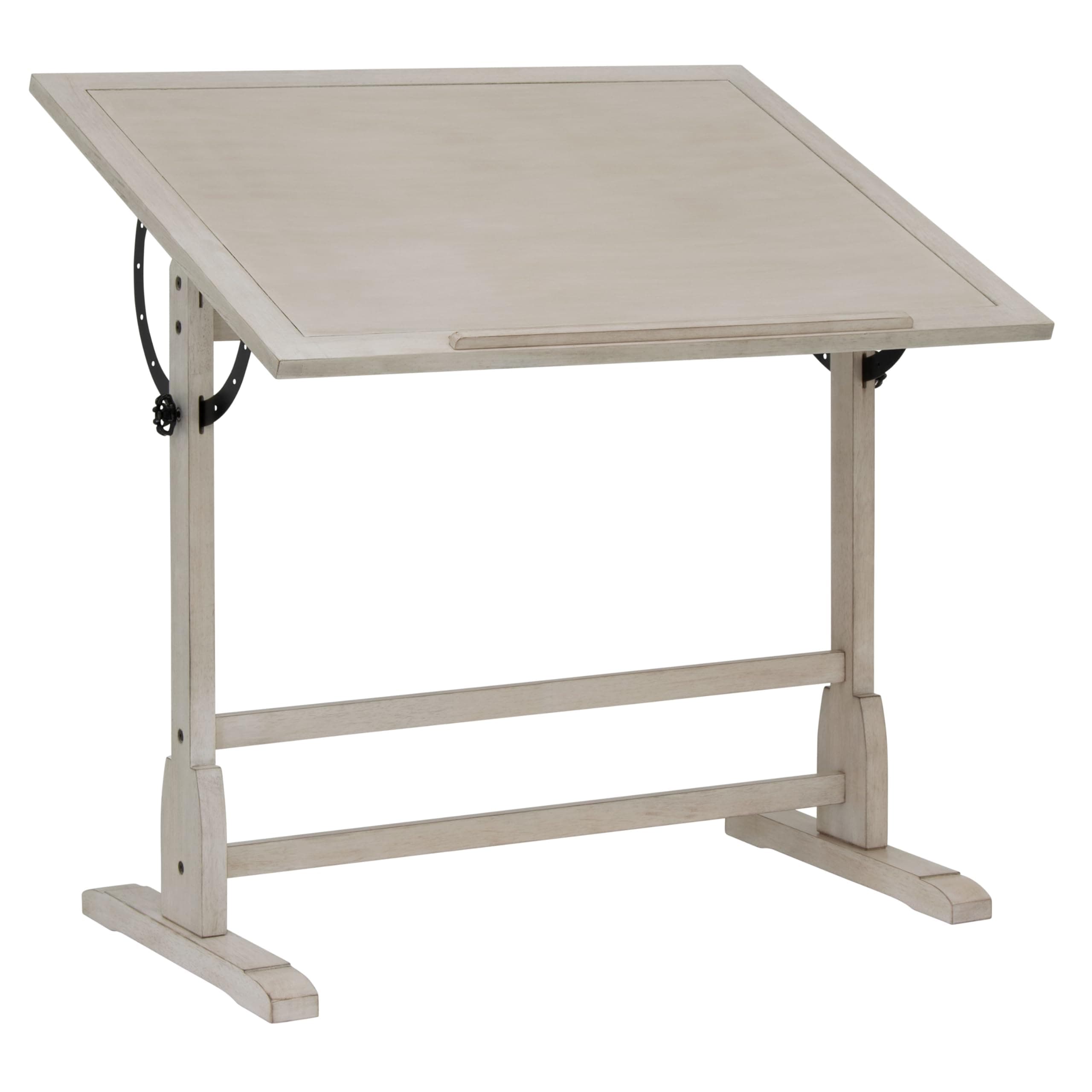 SD STUDIO DESIGNS Vintage Solid Wood Drawing/Drafting Table with 42" X 30" Angle Adjustable Top, 42", Coastal Whitewash