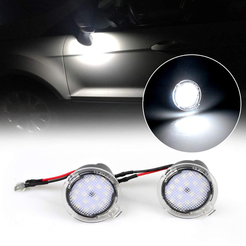 KEENICI High Power Full LED Side Mirror Puddle Lights Puddle Lamp (White)