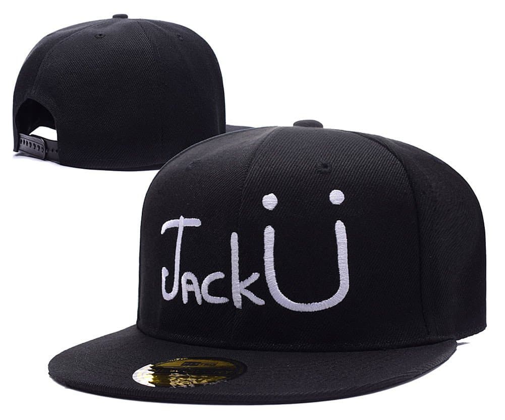 Jack U Logo Adjustable Snapback Embroidery Hats Caps Black