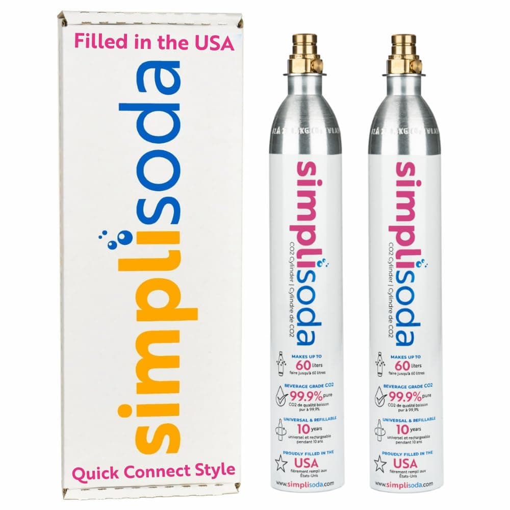 60L CO2 Canister Cylinders - Compatible w/Sodastream Quick Connect Only [Including ART, TERRA ENSO & DUO] - Soda Streaming Machine CO2 Tanks Gas Refill, | 14.5 oz, Set of 2