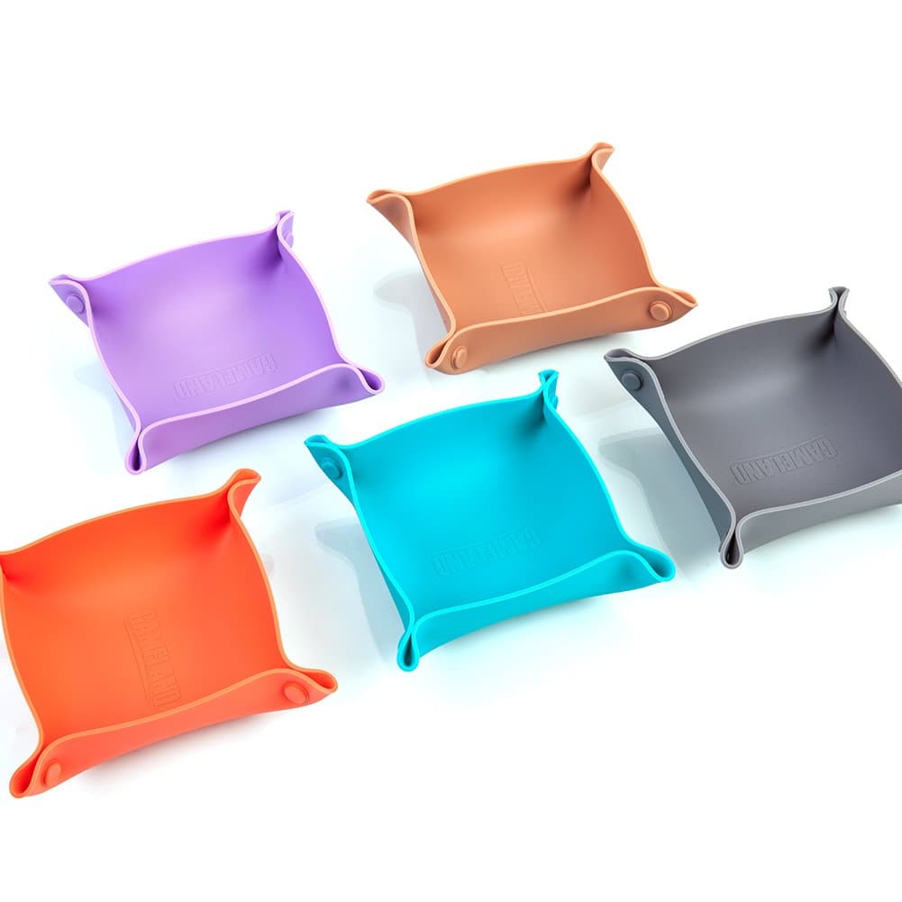 GAMELAND Silicone Board Game Bits Bowls Storage Bowls, 5-Pack in Macaroon Color, Portable Folding Tray Holds Game Bits, Components, Pieces, Dices