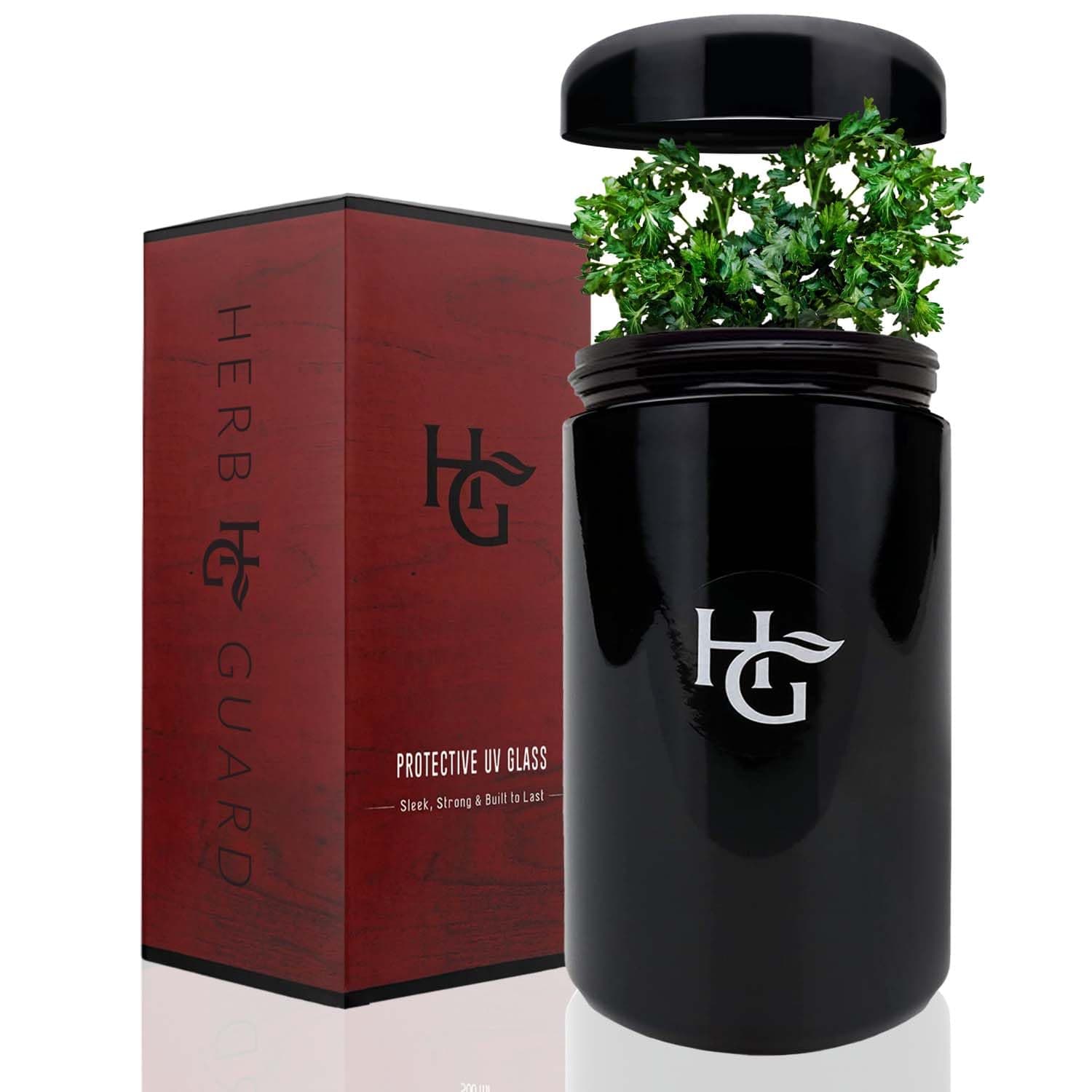 1 : Herb Guard - 2 Oz Airtight Container & Smell Proof Stash Jar (1 Liter) Bonus Humidity Pack Keeps Herbs Fresh for Months
