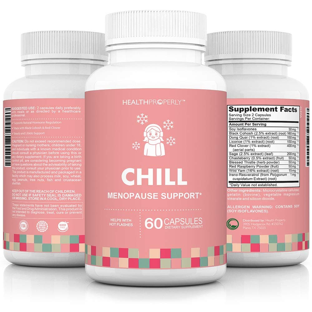 Menopause Vitamins for Hot Flash Relief & Libido Support| Fast Acting All Natural Ingredients | Scientifically Formulated to Help with Hot Flashes, Mood Swings & Weight Gain | Made with Black Cohosh