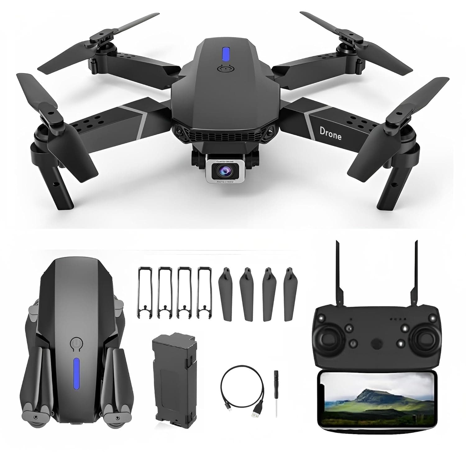 Magicwand 6 Channel,1080p HD Foldable DRONE with DOUBLE CAMERA Headless Mode,Wi-Fi,iOS & Android Connectivity…