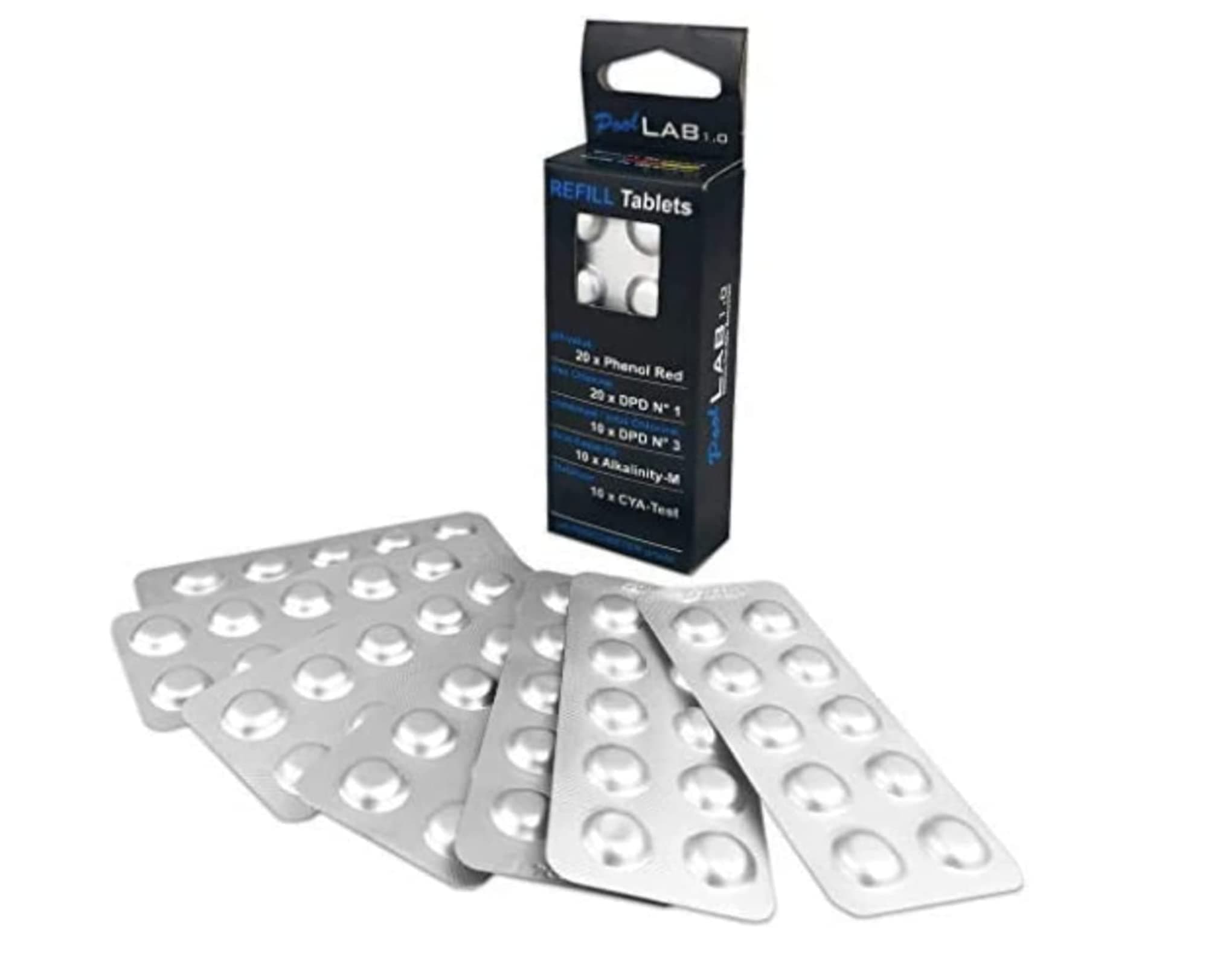 Replacement Package for Pool Lab 1.0, Water Tester, PoolWaterLAB (70 Test Tablets)