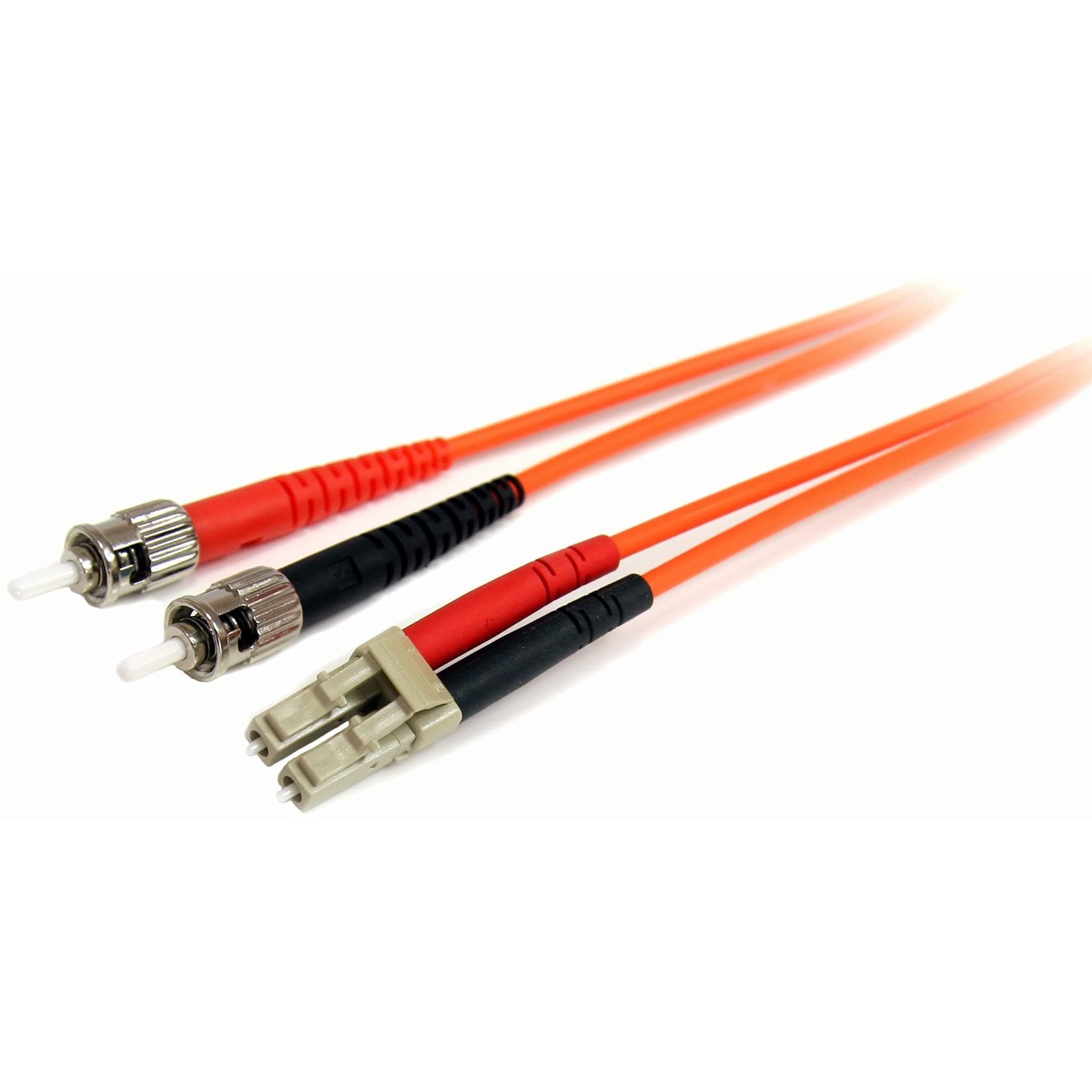 StarTech.com FIBLCST3 Fiber Optic Cable (Optical Patch Cord), 9.8 ft (3 m), Multimode Compatible, 62.5 Microns/125 Micron Core Diameter, 2 Core Duplex LC-ST Connector, 9.8 ft (3 m), Multimode Compatible, Core Diameter