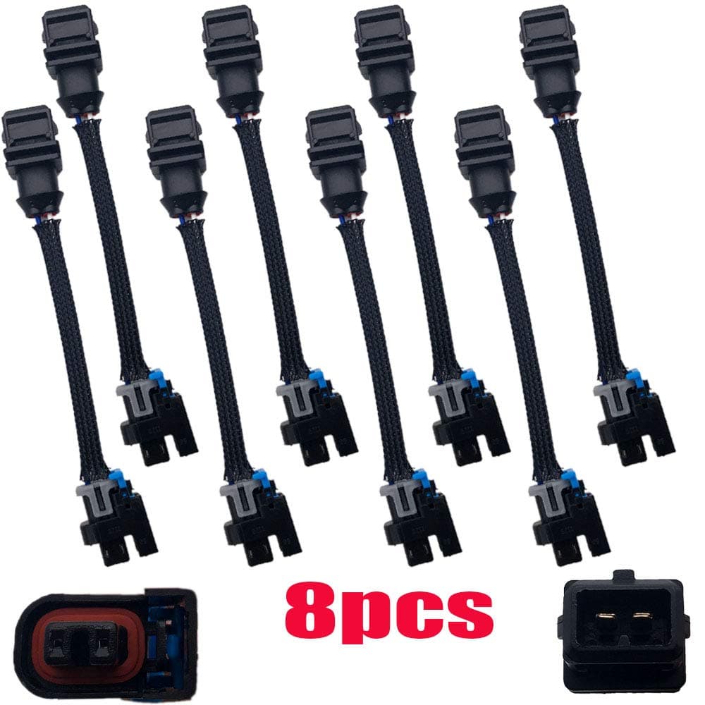 ALLMOST8pcs Wire Harness Adapter Compatible with Jetronic EV1 to Mini Delphi Multec 2 Injector OEM Tooling, Connector, Lock, Seals, Terminals