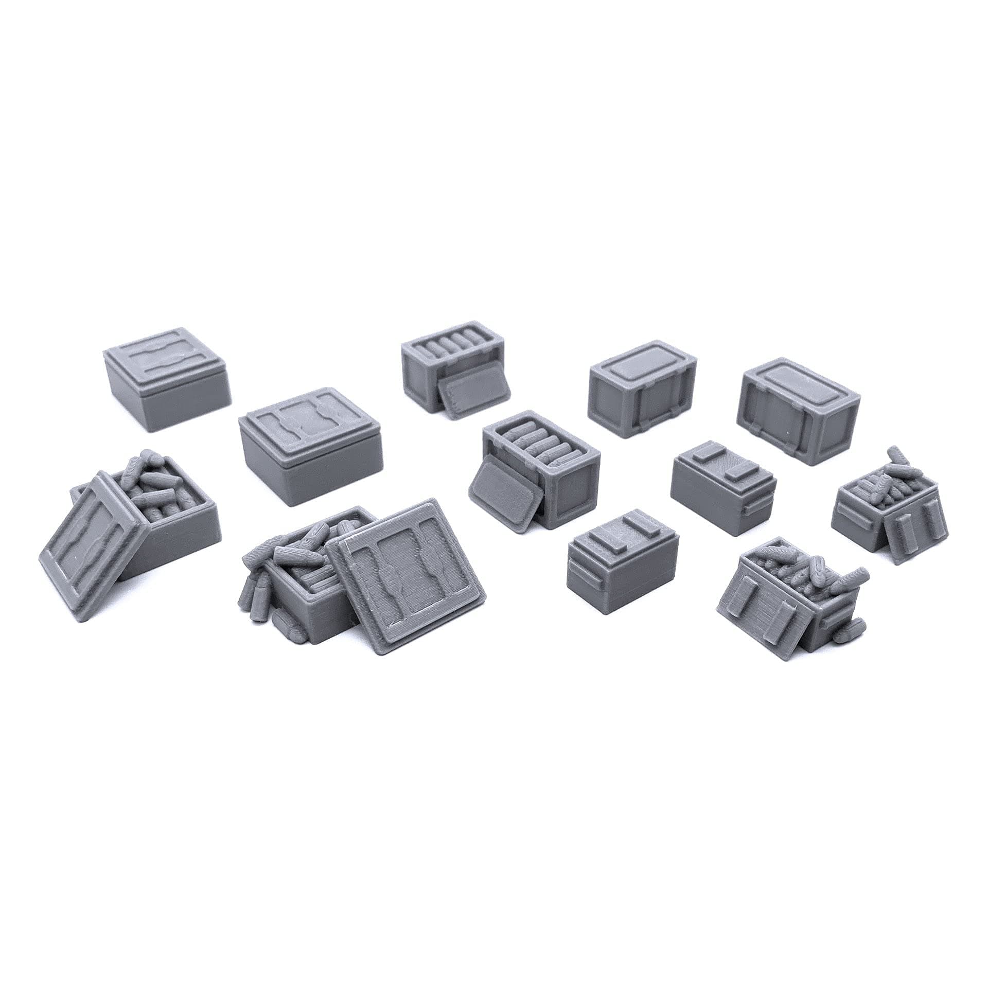 Ammo Box Bundle, Terrain Scenery for Tabletop 28mm Miniatures Wargame, 3D Printed and Paintable