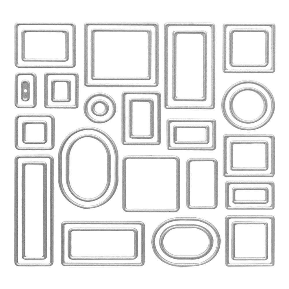 Metal Geometric Figure Lables Cutting Dies,Square Circle Frame Lables Die Cuts Embossing Stencils Template Mould for Card Scrapbooking and DIY Craft Album Paper Card Decor