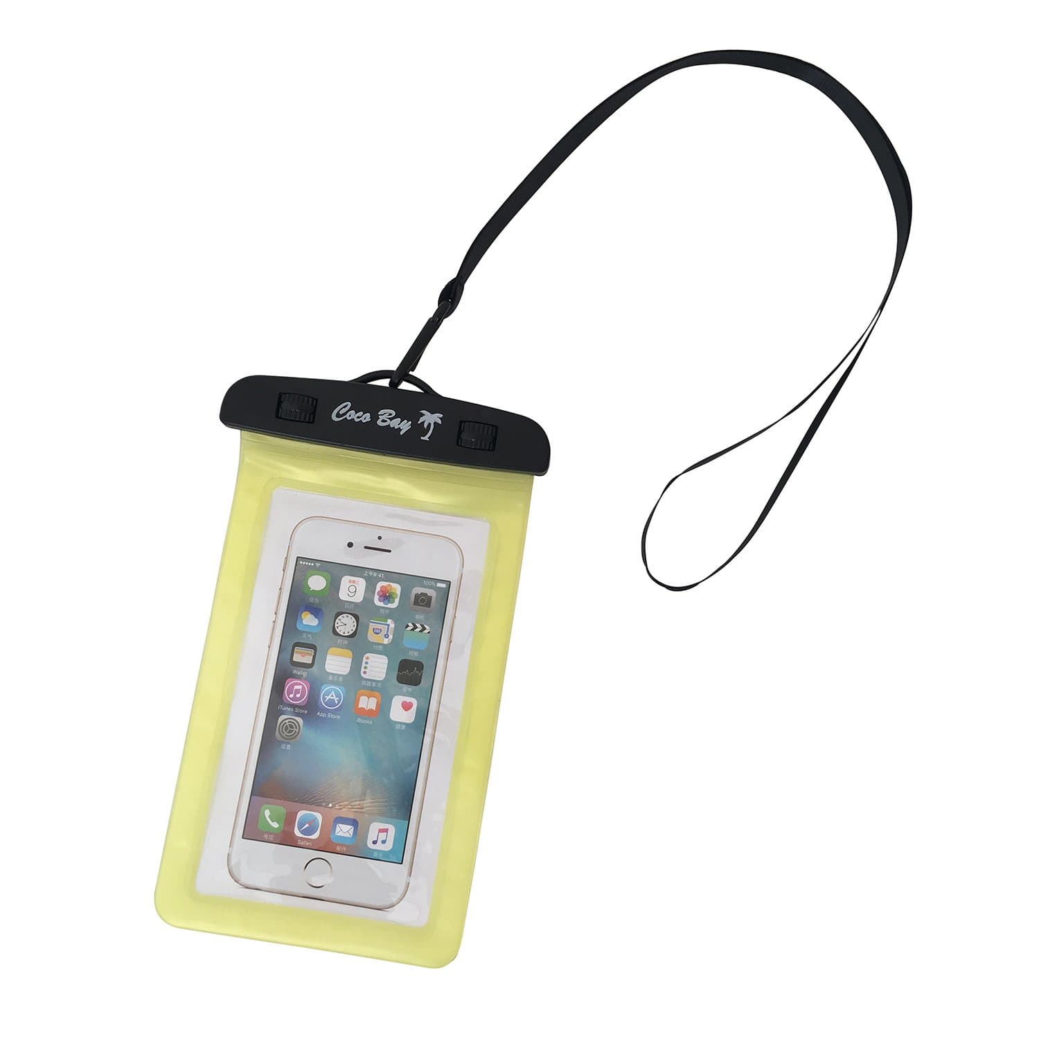 Coco Bay Supply - Waterproof Universal Underwater Phone Pouch, for iPhone 6, 6s Plus, 7, Samsung Phones Up to 6.5", Dry Bag, Case, for The Beach, Swimming, Boating and Vacations Yellow