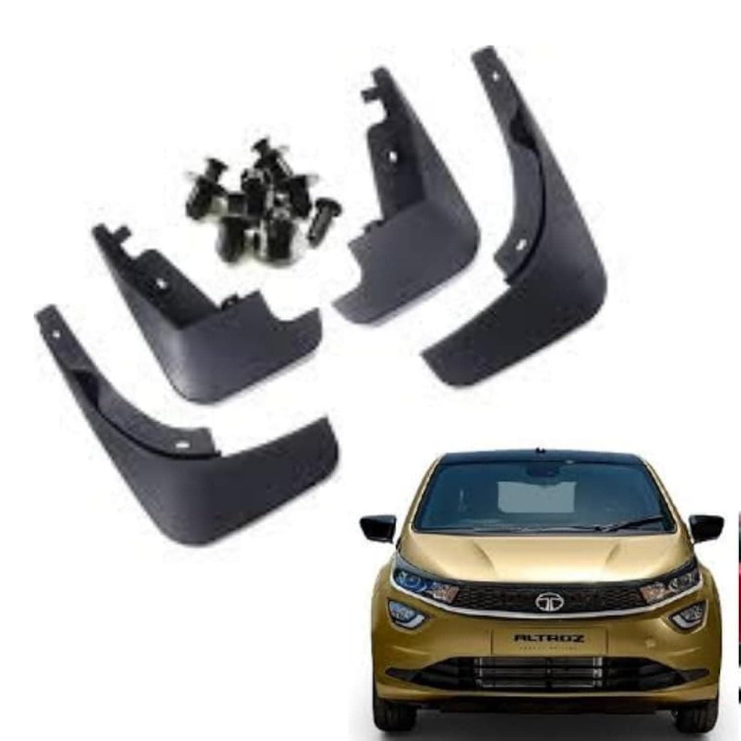 OE Type/Box Type Car Mud Flap for Tata Altroz, Black