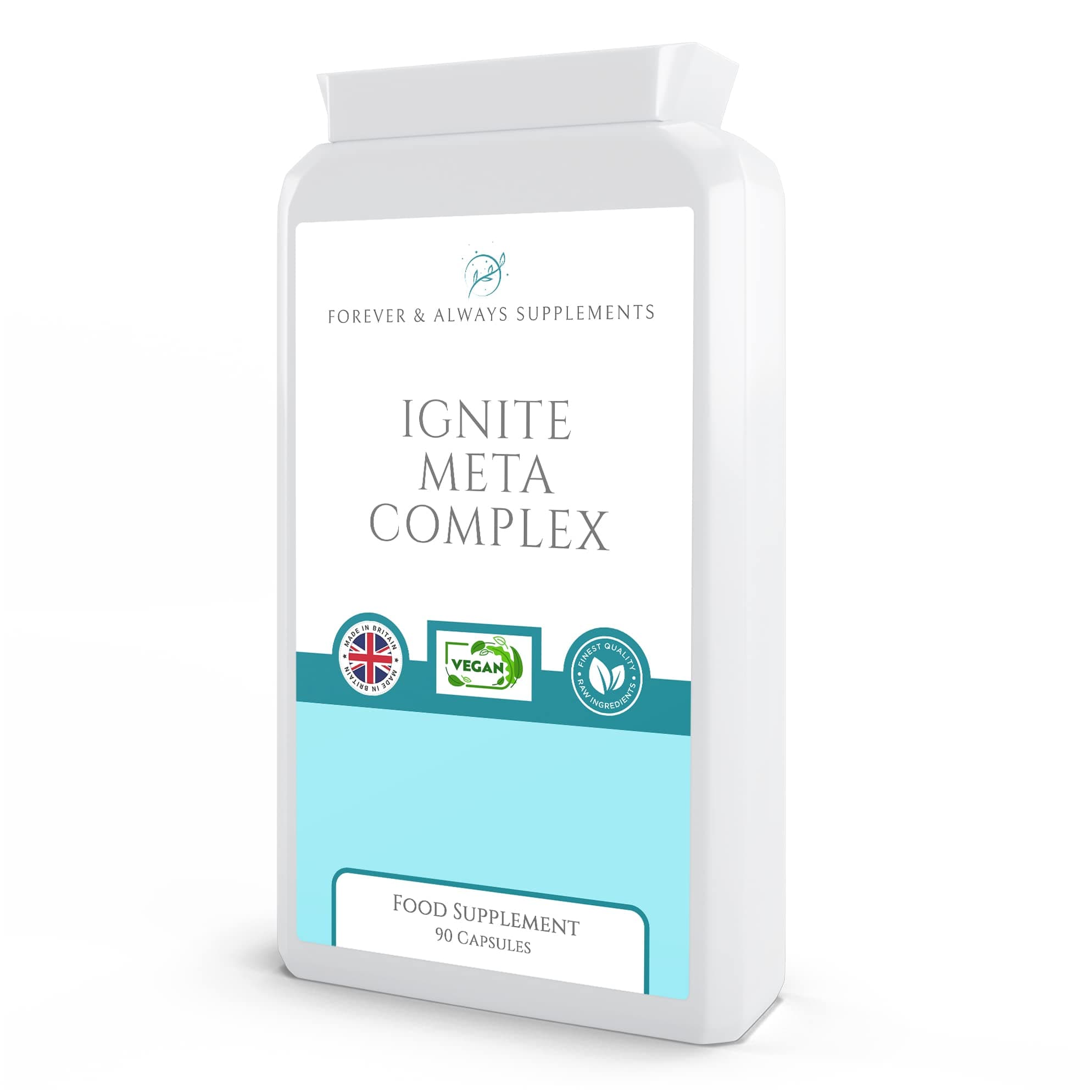 90 x Ignite Meta Complex Metabolism Boost Capsules with Glucomannan to Help Support Weight Management | Vitamin B6, Zinc, Chromium, Iodine, Konjac, Raspberry Extract, Caffeine & Botanicals