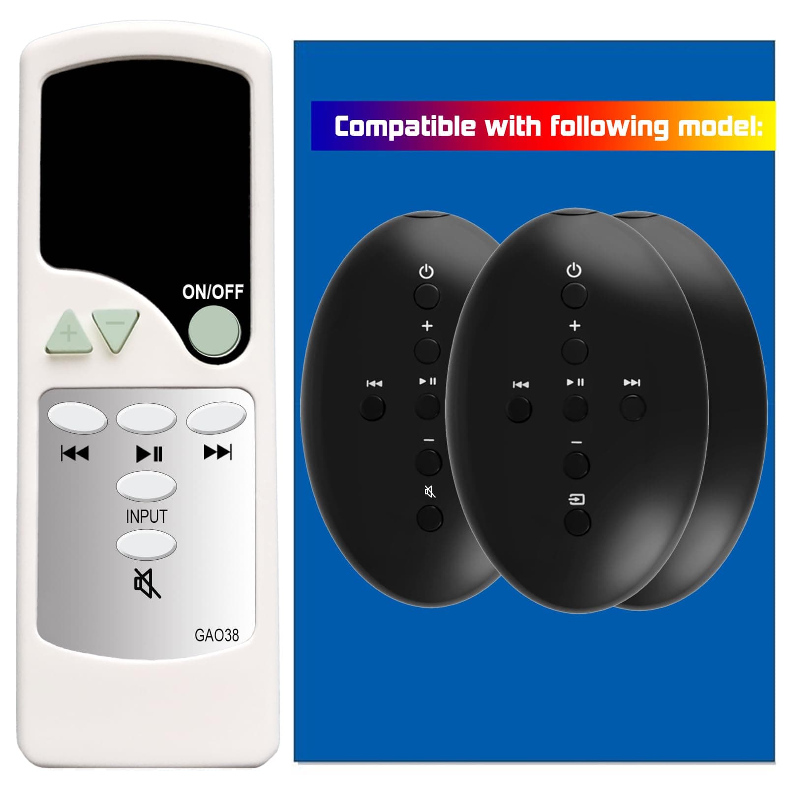 Replacement Remote Control for Bowers & Wilkins B&W MM1, Zeppelin Series (Mini, AIR, Z2), A5 & A7 ZZ25339 ZZ27014