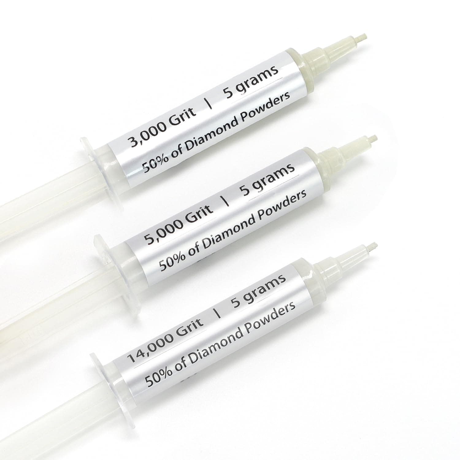 SCOTTCHEN 3Pcs Diamond Polishing Paste, 3,000/5,000/1,4000 Grit, 3-6/2-3/0-1 Microns Lapping Compound with 50% Concentration of Diamond Powders for Jewelry, Metal, Ring, Glass, Coin, 5 Gram Each