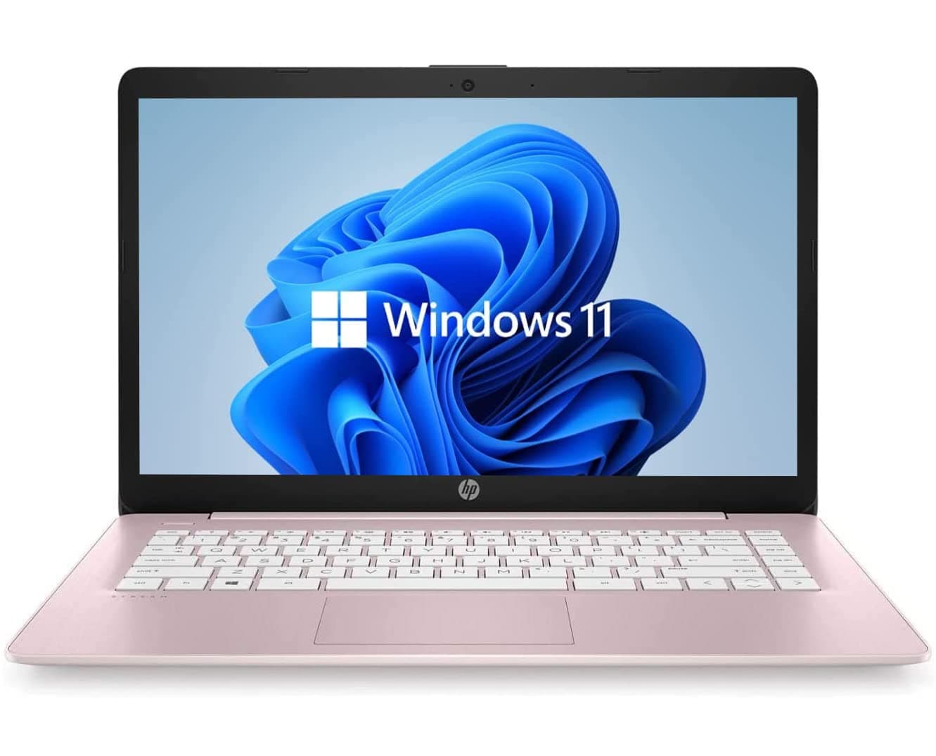 14" HD Laptop, Windows 11, Intel Celeron Dual-Core Processor up to 2.60GHz, 4GB RAM, 64GB SSD, Webcam, Dale Pink (Renewed)