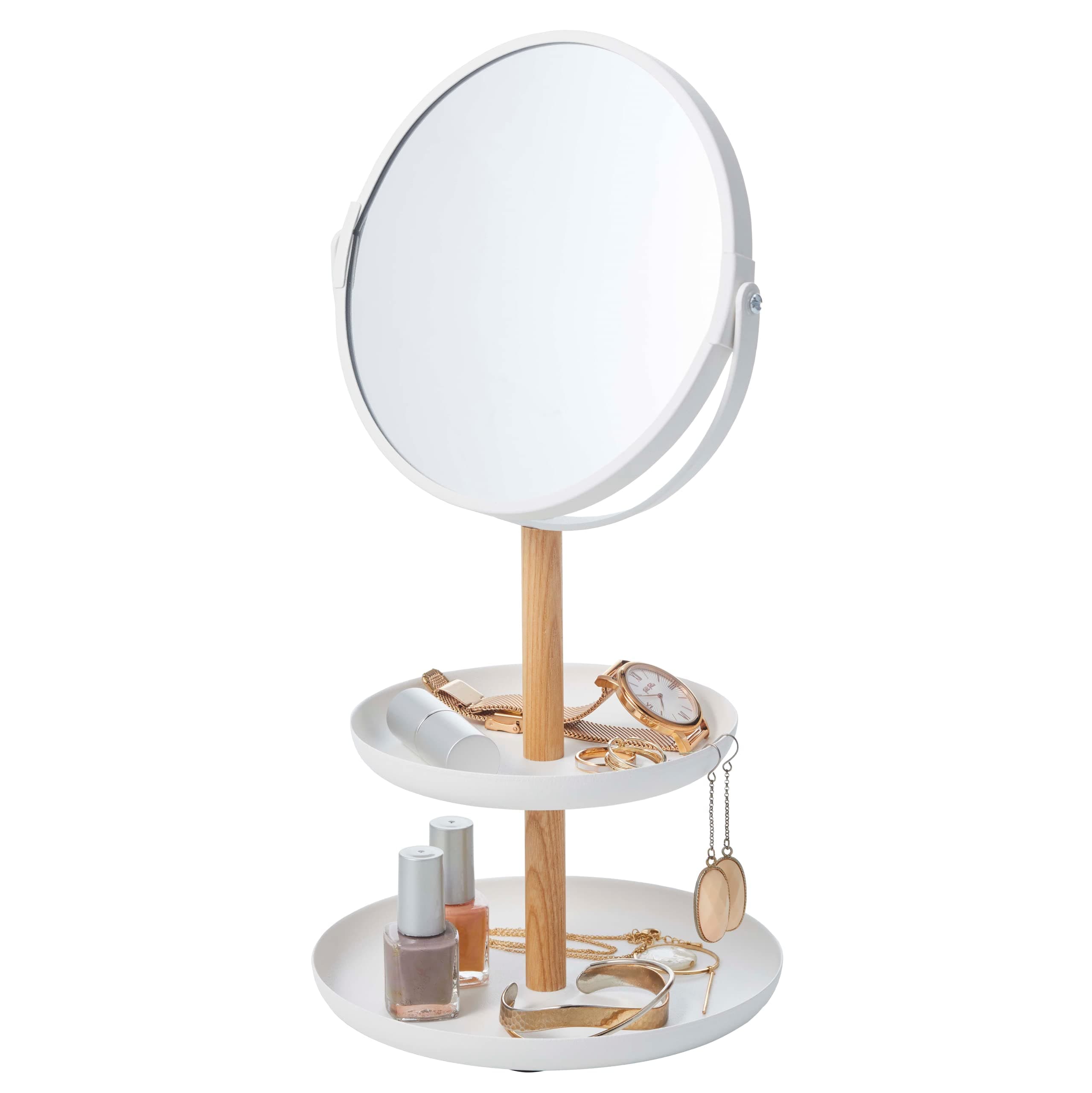 Two-Tier Jewelry Tray With Mirror