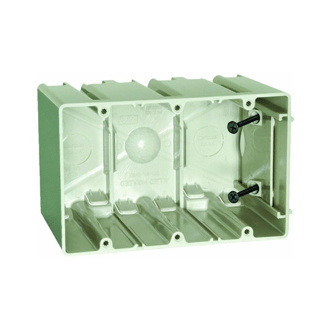 ALLIED MOULDED SB-3 New and Old Work Adjustable Three Gang Electrical Box