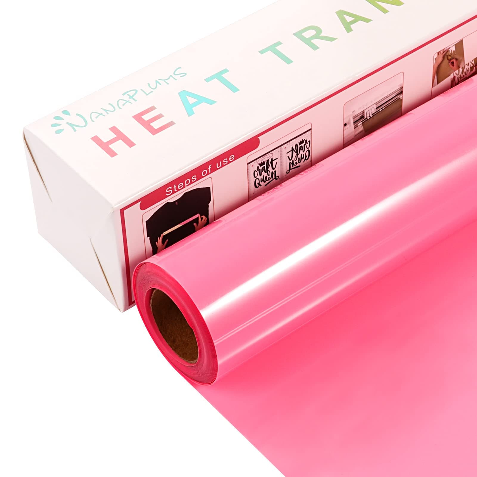 NANAPLUMSPlotter Film Textile, 30.5 cm x 4 m, Flex Film Plotter Textile, Iron-On Film for Textiles, Transfer Film for Iron-On DIY T-Shirt, Fabrics (Pink)