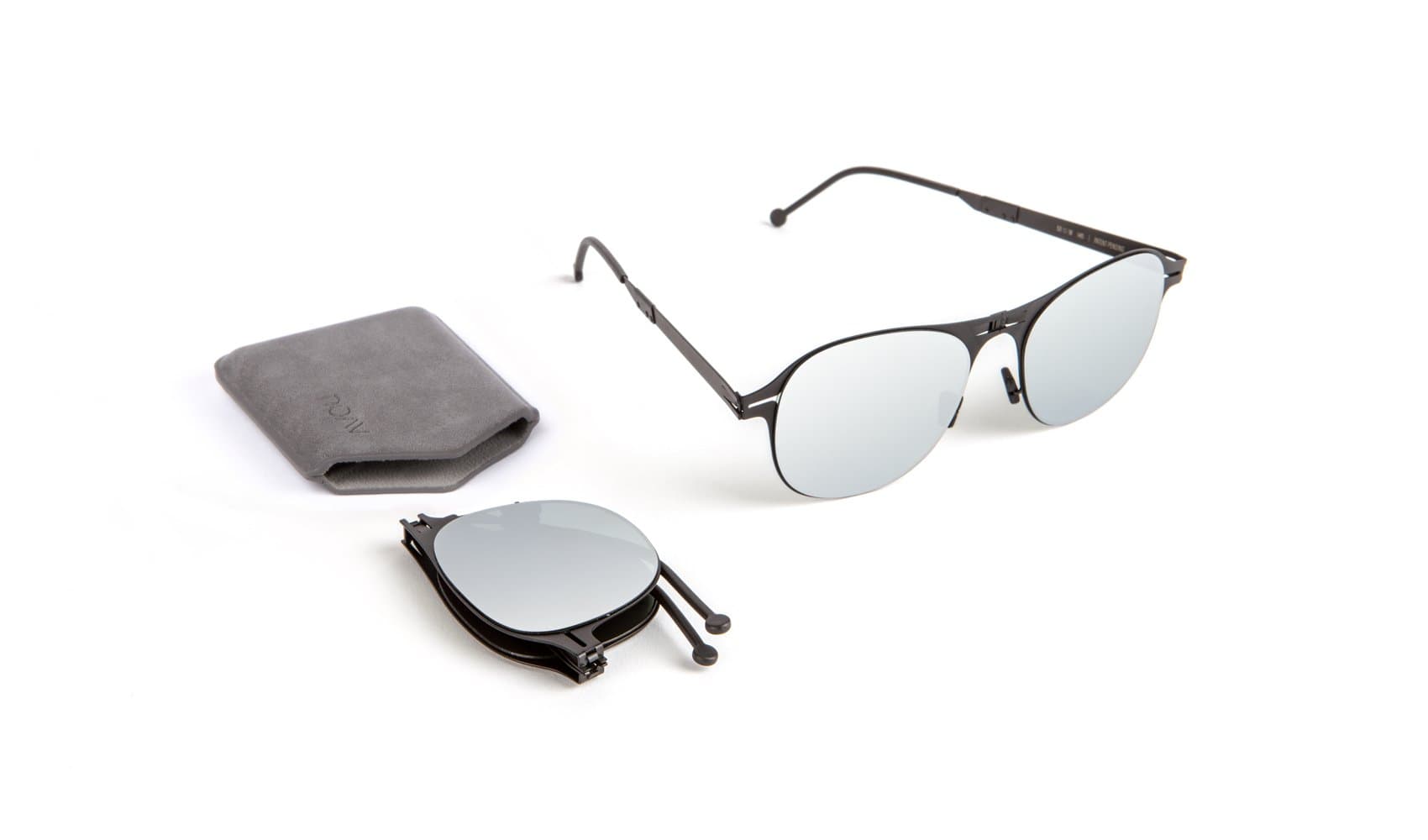 ROAV Henson // Black & Silver Polarized Folding Sunglasses