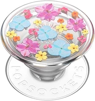 PopSockets Japan - PopGrip Spring Floral Clear Translucent Delicate Floral Pop Grip Smartphone Grip & Stand