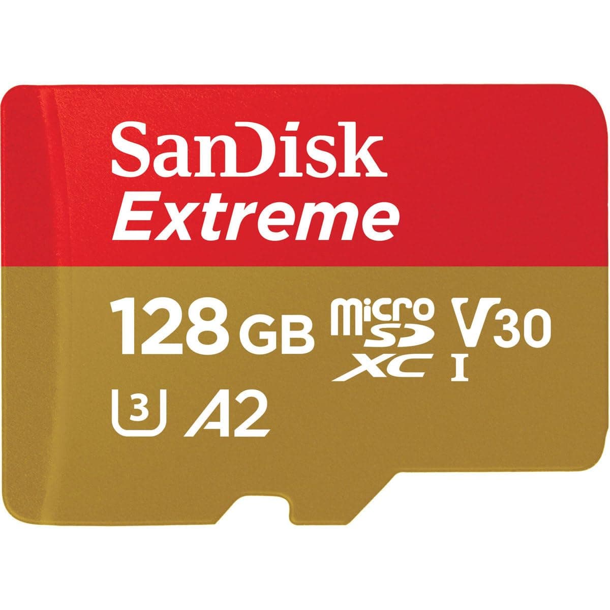 SanDisk Extreme microSD UHS I card for Gaming, A2 Certification for faster game loads, 190MB/s Read, 90MB/s Write SDSQXAA 128G GN6GN, Red/Gold, ham_n13_00121583, 128GB Gaming