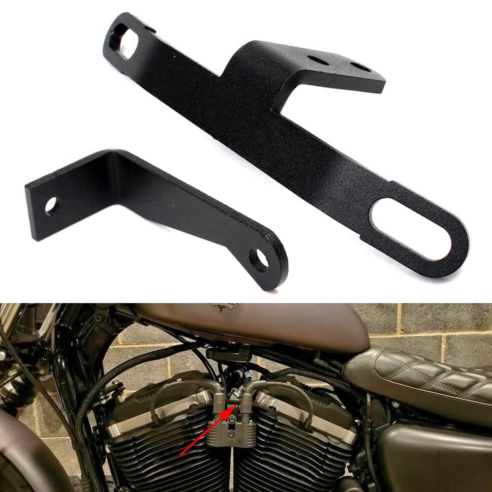 Black Coil Relocation and Ignition Key Bracket Kits Fit for Harley Sportster 883 1200 2007-2021