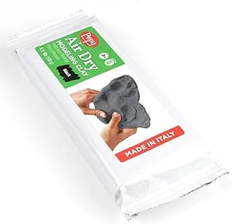 Premium European Air Dry Modeling Clay Black 2.2 lb Bar, Easy to Use Air-Hardening Clay for Classroom and Montessori Sculpting and Crafts Projects
