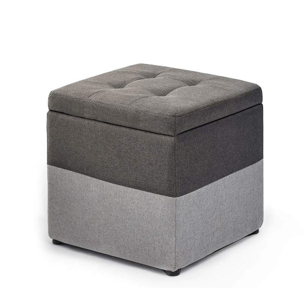 JMTLLSFD Storage Stool, Fashion Fabric Sofa Stool Creative Storage Storage Bench Change Shoe Bench Ottoman 40×40×40cm (Color : Gray)