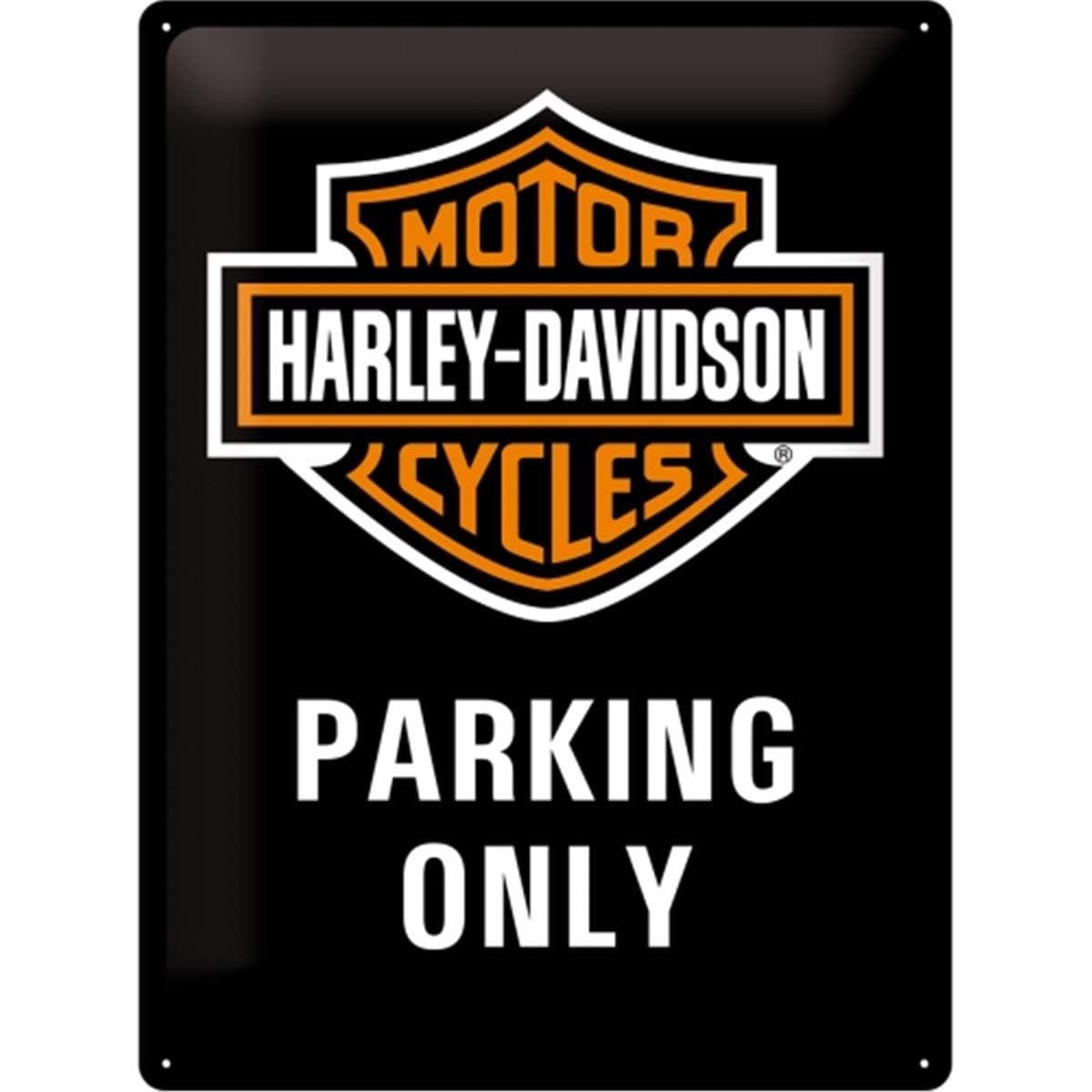 Nostalgic-Art Harley-Davidson Parking Only - Gift idea for motorcycle fansRetro Tin SignMetal PlaqueVintage design for decoration30 x 40 cm