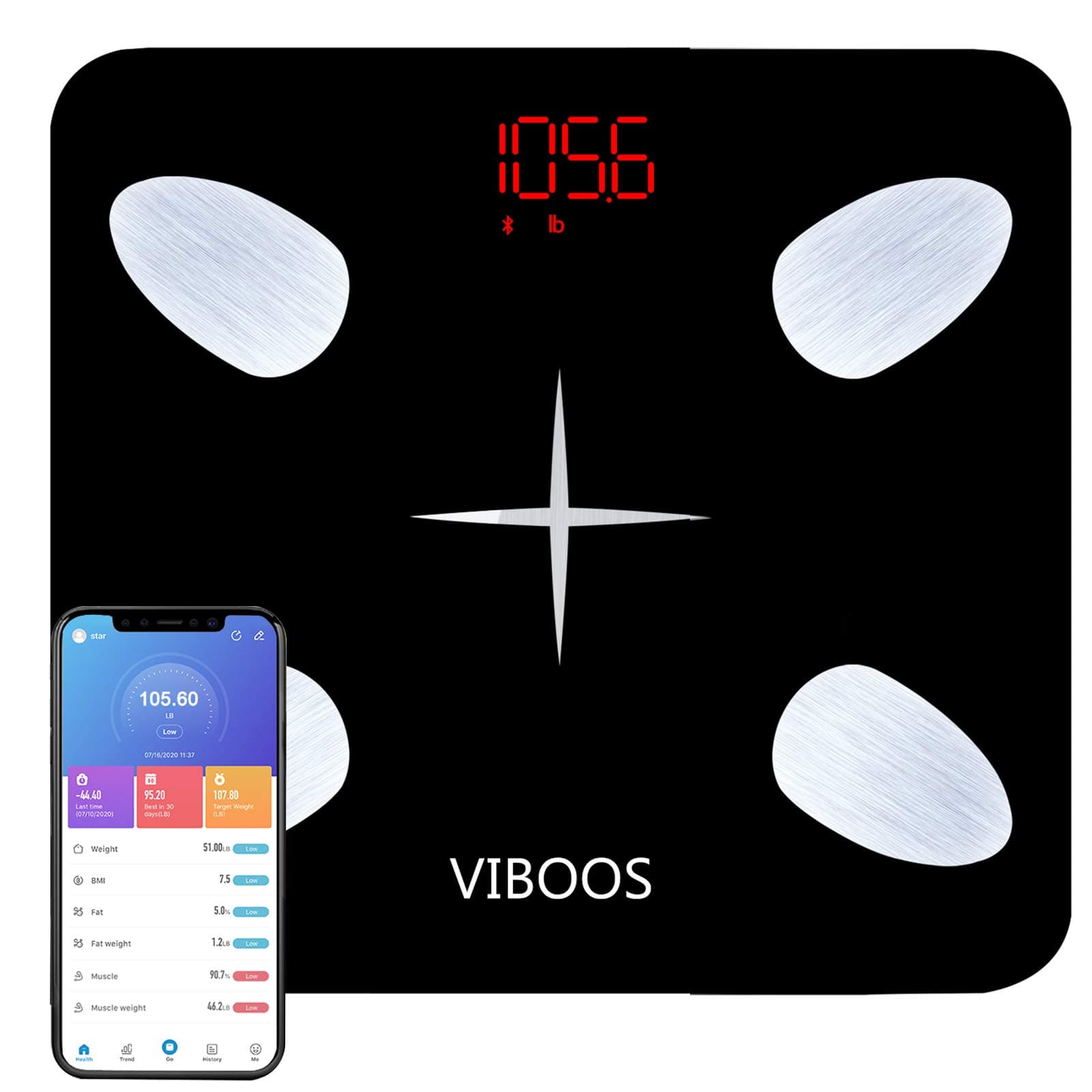 Body Fat Scale，Bathroom Scale and Smart Bmi Scale, Highly Accurate Digital Wireless Weight Scale, Precisely Measures Weight Up to 396 Lbs