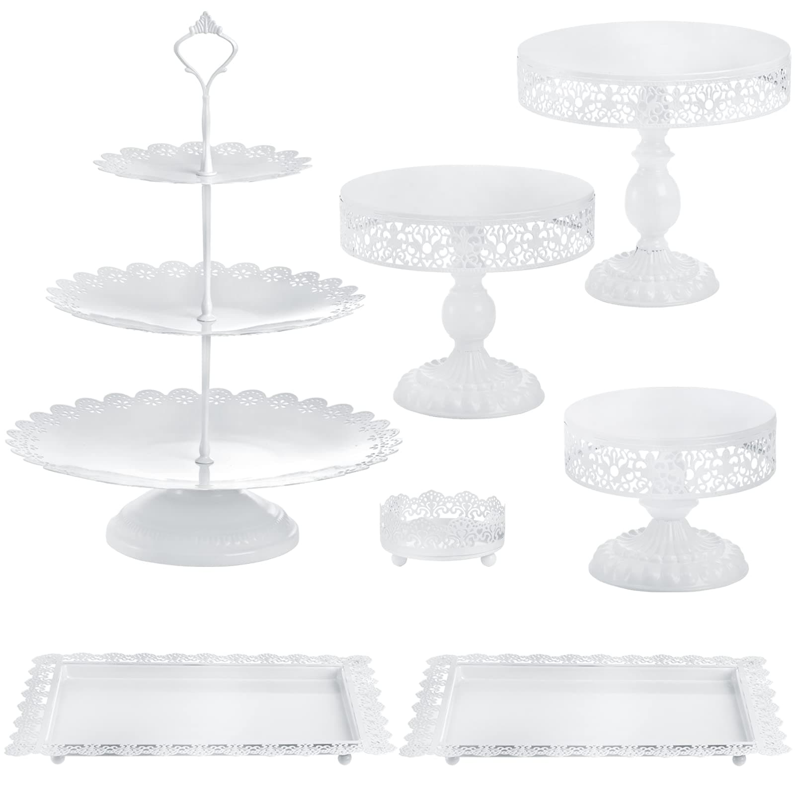Set of 7 White Cake Stand