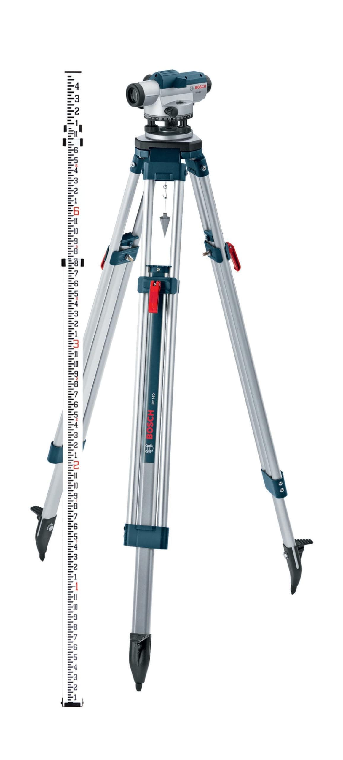BOSCH GOL26CK 26X Automatic Optical Level Kit, Includes Aluminum Tripod, Grade Rod, Plumb Bob, Tool Kit, & Carrying Case