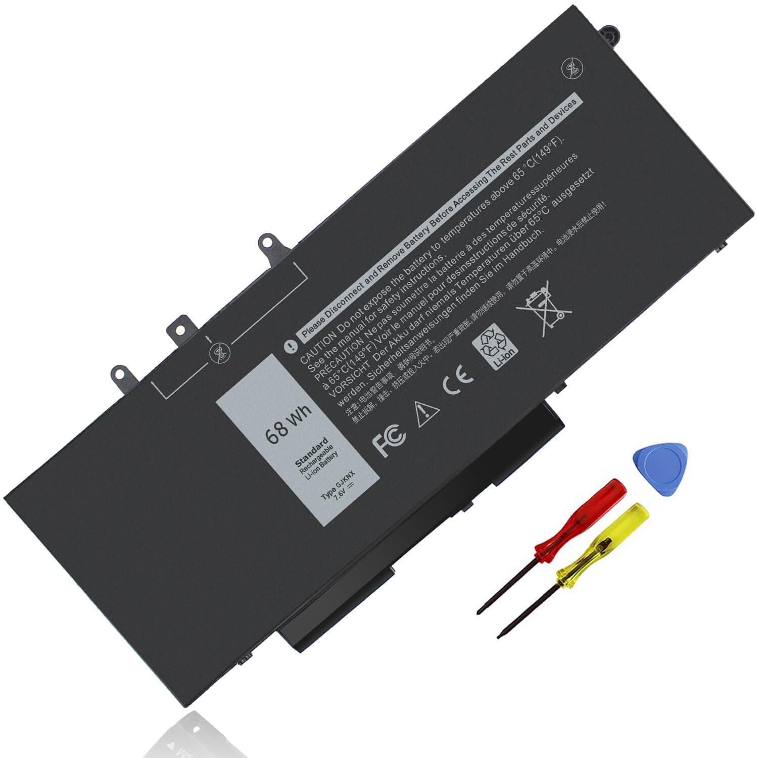 GJKNX 7.6V 68WH Battery Replacement for Dell Latitude 5480 5580 5490 5491 5580 5590 5591 5280 5288 5488 5491 5495 E5480 E5580 E5490 E5590 Precision 3520 3530 Series GD1JP 0GD1JP DY9NT 5YHR4 451-BBZG