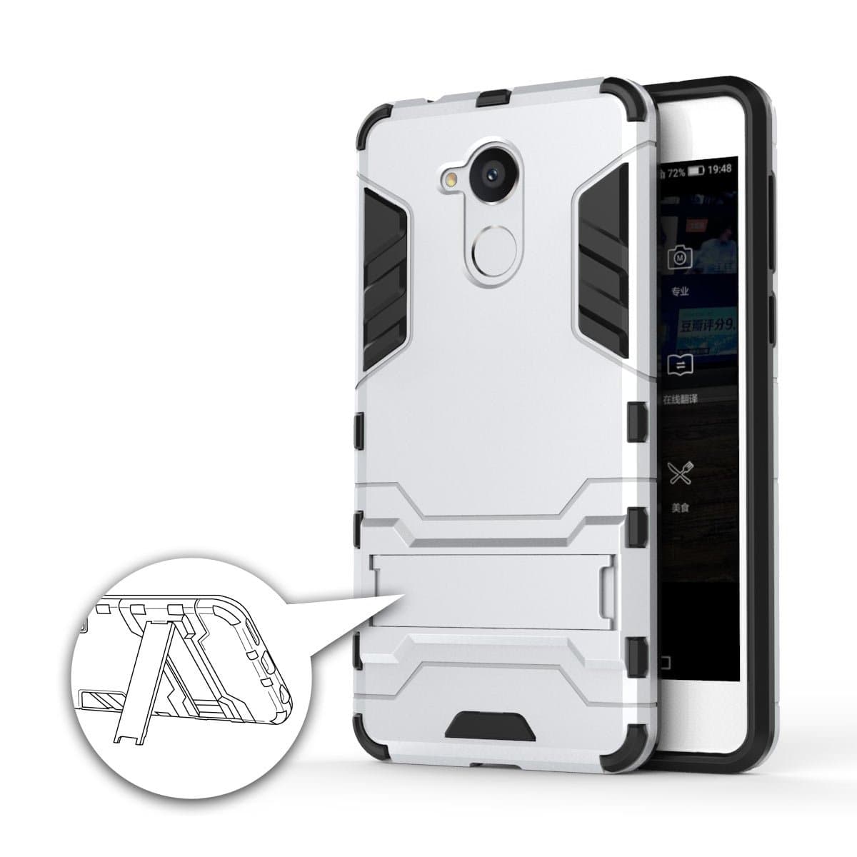 German Tech Cool Shield Hybrid Case for Huawei Enjoy 6S - Silver