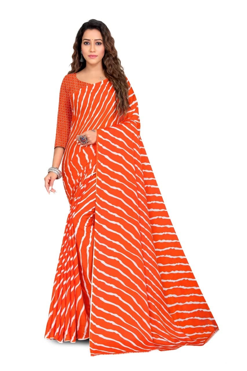 LTD FASHION HUB Women's Solid Turkey 5.5 Meter Saree with Unstitched Blouse Piece