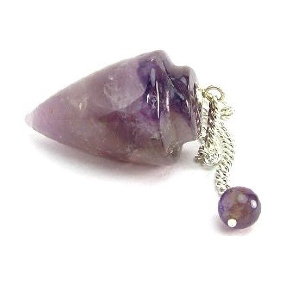 Amethyst Gemstone Pendulum, Metaphysical Dowsing Tool, with Usage Card and Pouch