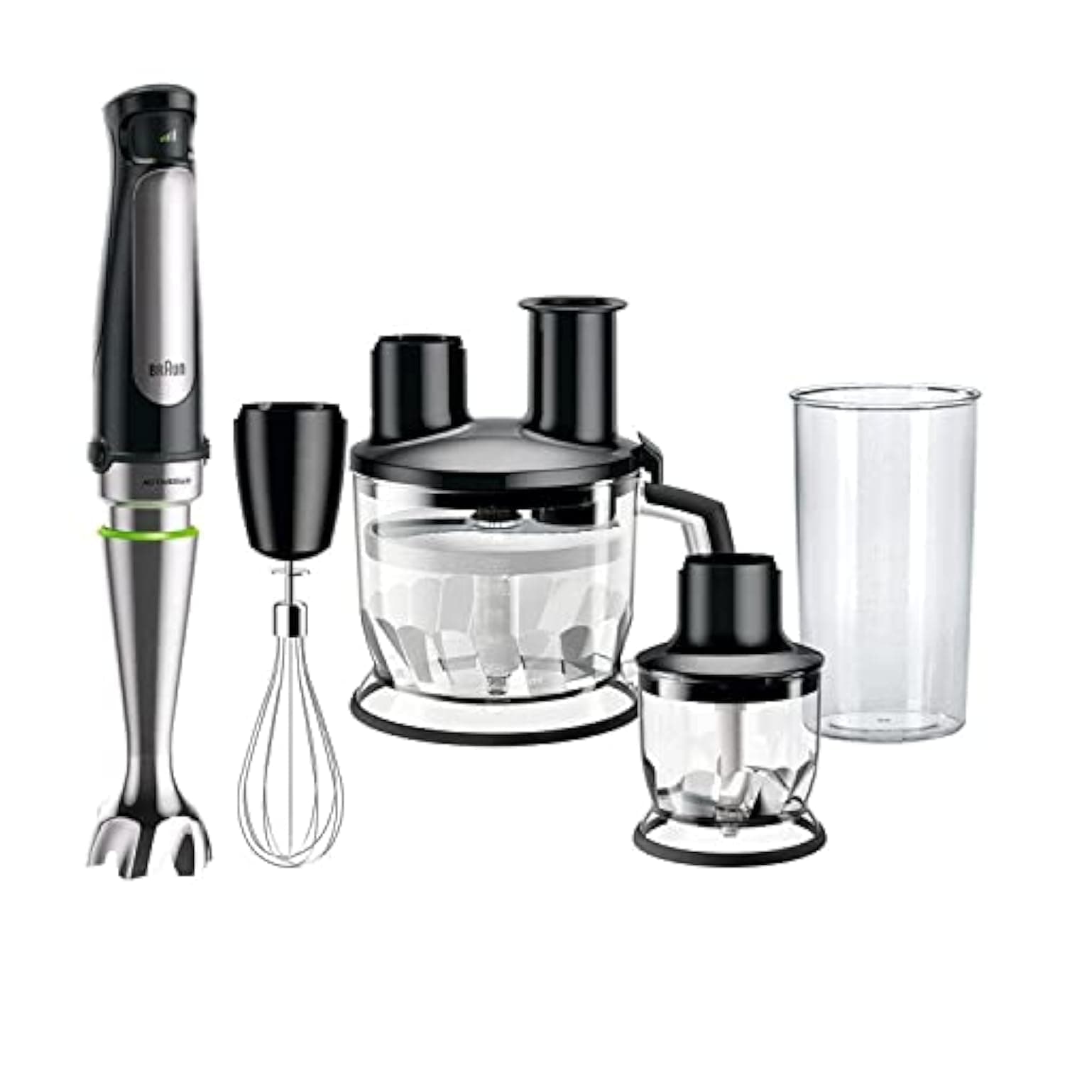 Braun MultiQuick 7 Hand Blender MQ 7085x with ActiveBlade Technology, 1000 Watts, Food Processor, Chopper, Whisk, BPA-FREE Beaker - Black