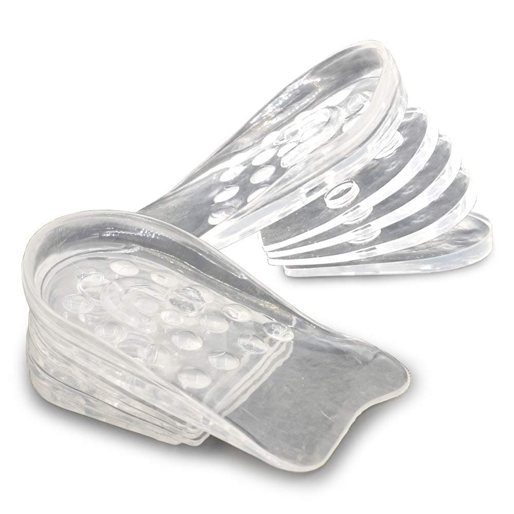 Dr.Foot Adjustable 5-Layer Height Increase Insoles, Silicone Heel Cushion Inserts for Men and Women, Gel Heel Lift Inserts for Leg Length Discrepancy, Transparent, 1 Count (Pack of 1)