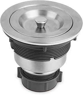 Serene Valley 3-1/2-inch Kitchen Sink Strainer Assembly, 304 Premium Stainless Steel Construction with Removable Deep Waste Basket and Sealing Lid