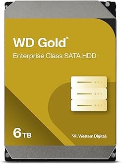 Western Digital 6TB WD Gold Enterprise Class Internal Hard Drive - 7200 RPM Class, SATA 6 Gb/s, 256 MB Cache, 3.5" - WD6004FRYZ
