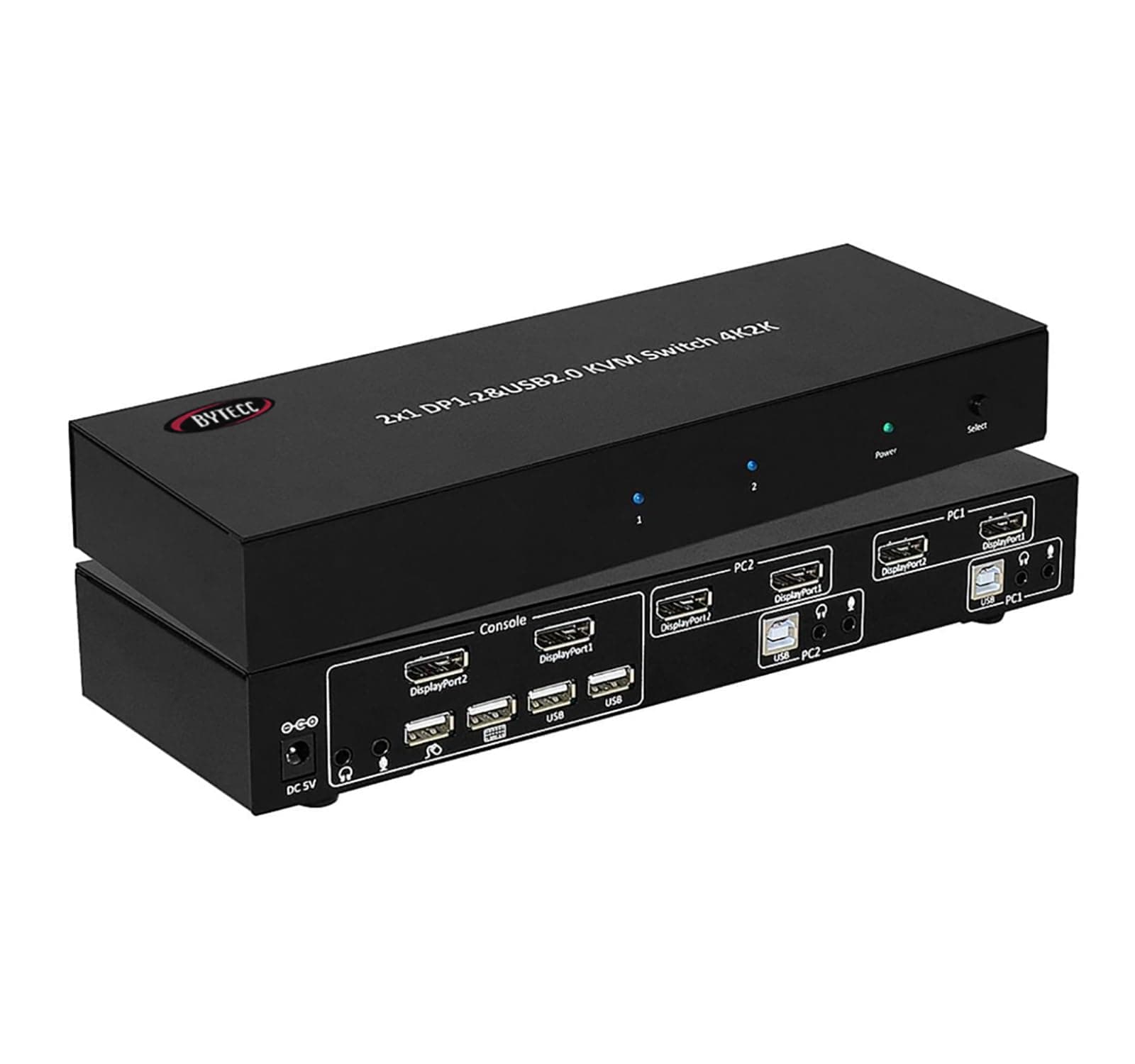 Bytecc4K 2 Port Display Port 1.2 kvm Support DP