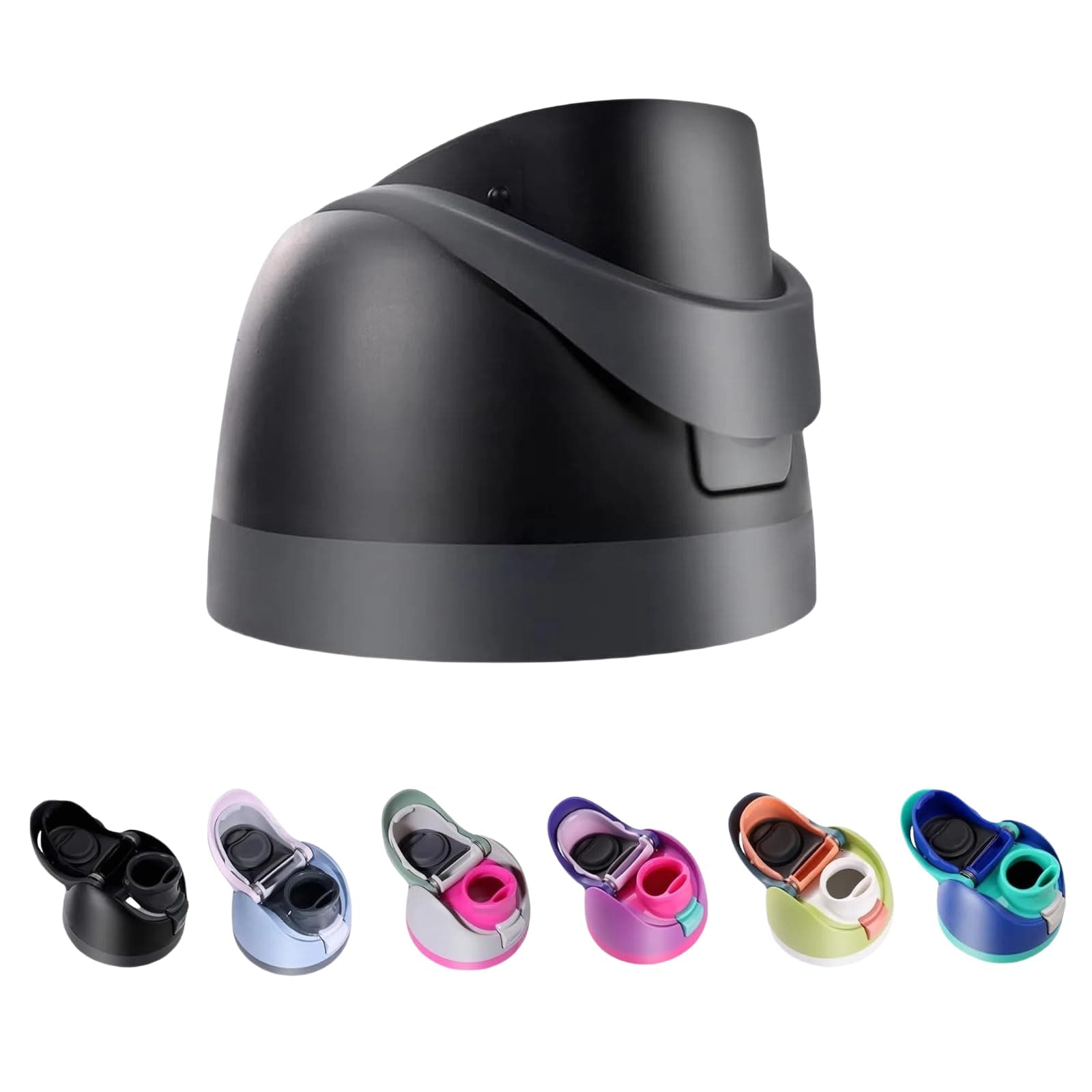 Replacement Lid for Owala Freesip, One Button Top Replacement, Leakproof BPA-Free School Kids Water Bottle Cap Replacement Compatible with Black Owala 24oz 32oz 40oz 16oz (Black)