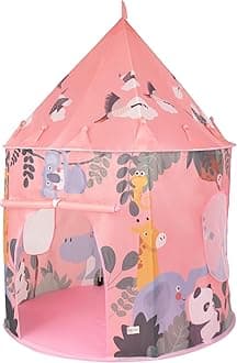 Relsy Kids Pop Up Tent Outdoor Pink Safari Animal Design, 135cm x 100cm, Kids...