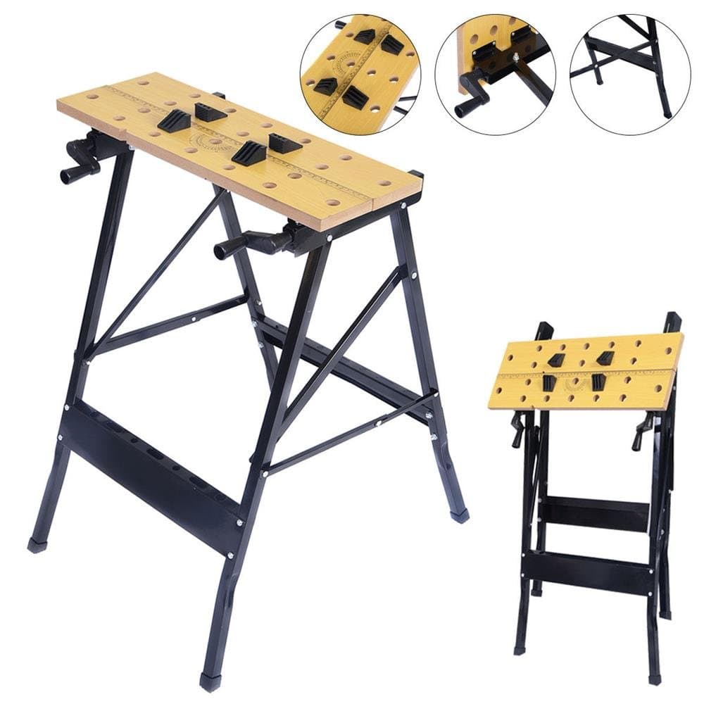 Clamps & Vises Folding Work Bench Table Tool Garage Repair Workshop