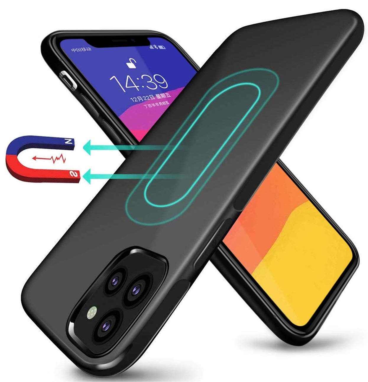 ESTPEAK Compatible with iPhone 11 Pro Max Magnetic Case 2019,[Invisible Built-in Metal Plate] Ultra Thin Support Magnetic Car Mount,Drop Protection Soft TPU Anti-Scratch Protective Phone Case