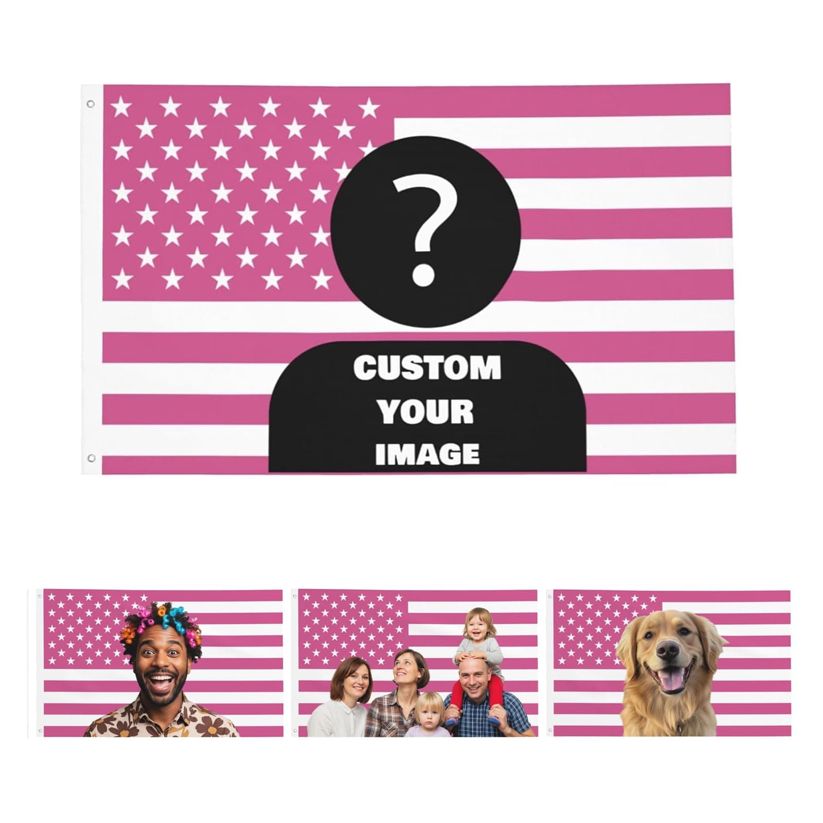 Nxwdwqa Custom Pink America Flag 3X5 Ft Personalized Flags Design Your Image Funny Tapestry Poster For Decorate Clubs Concerts Bars University Dormitories Living Rooms Bedrooms