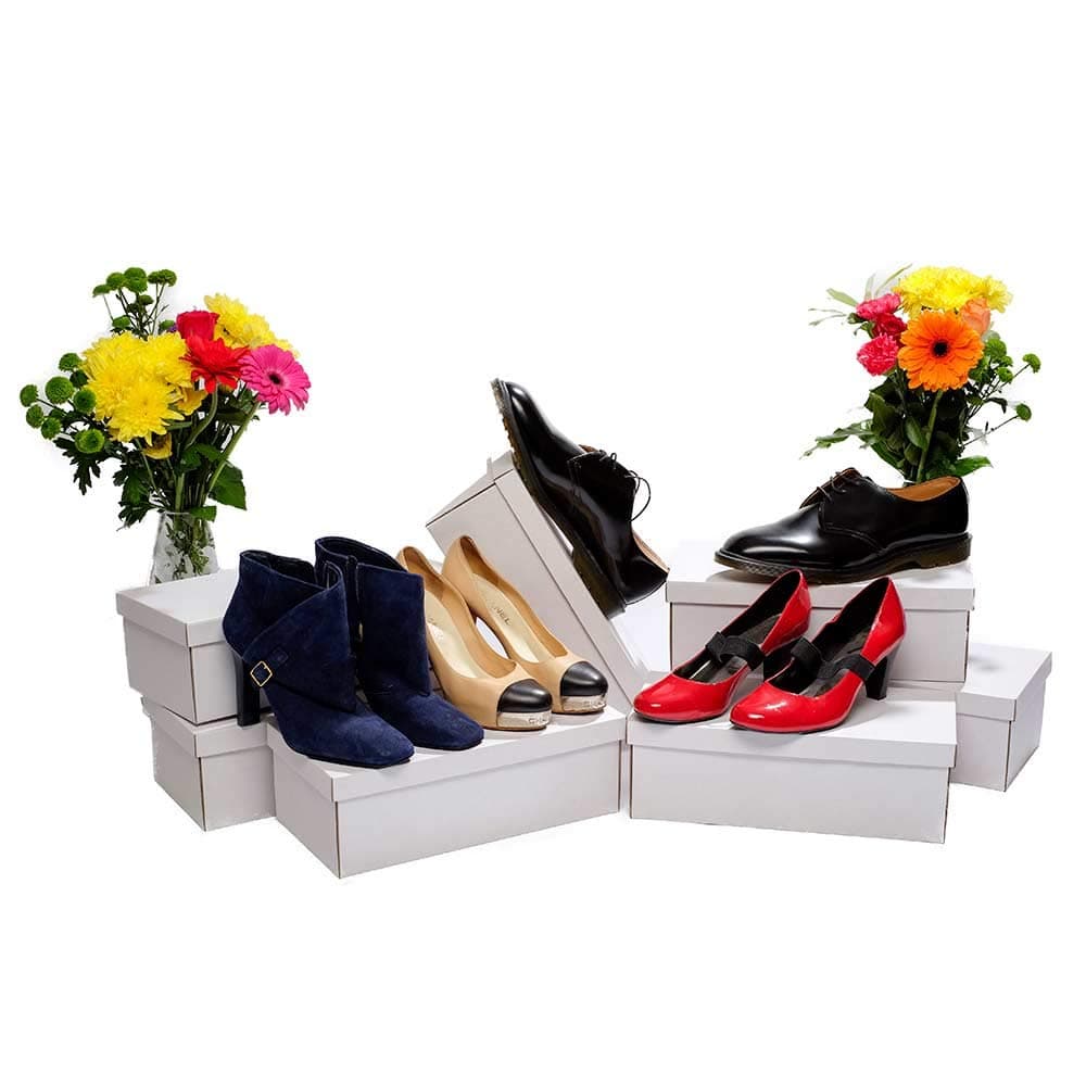 M9 Packaging Ltd 5 x White Cardboard Shoe Boxes - 335mm x 170mm x 110mm